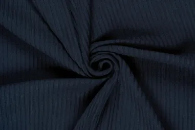 80% viscose, 18% polyamide, 2% elastan - Jersey - Rippstrick - dunkelblau - 3362-008