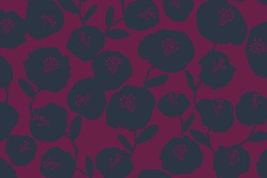 Stoffen - Katoen stof - poplin - bloemen - bordeauxrood - 32/310368-10 