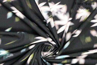 katoenen stoffen bloemen - Baumwolle - Popeline - Blumen blur - schwarz grün - 32/923479-10