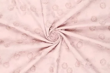 Broderie en Embroidery stoffen - Embroidery stof - bloemen - lichtroze - 21619-820
