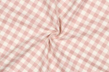 Zachte stoffen - Flanel stof - checks - lichtroze - 5080-008