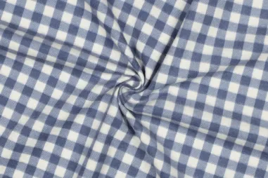 Katoen stof - dieren - blauw - 19725-006 - Flanel stof - checks - blauw - 5080-020