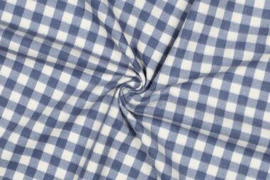 Zachte stoffen - Flanel stof - checks - blauw - 5080-020