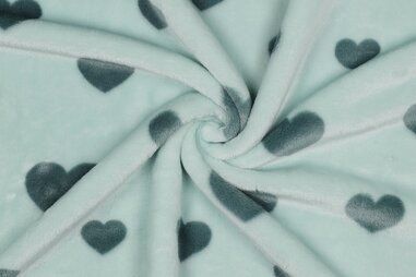 Zachte stoffen - Fleece stof - harten - groen - 5413-006