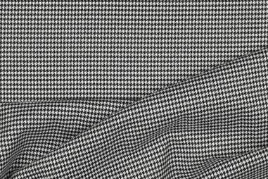 Polyester stoffen - Polyester stof - pied de poule - zwart wit - 5867-001