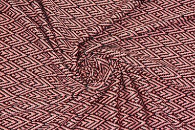 Uitverkoop - Tricot stof - punta - zigzag - roze zwart - JT634