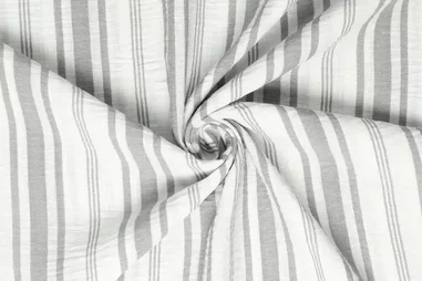 Polyester stoffen - Polyester stof - linnenlook airflow - strepen - grijs - 21703-973