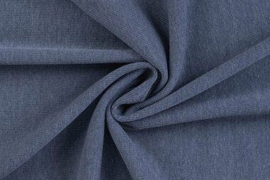 Boordstoffen - Boordstof - 2x1 rib - donkerjeans melange - 0368-907