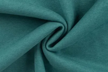 Gebreide stof - melange - kakigroen - 22090-027 - Joggingstof - heavy jogging - petrol melange - 0275-944