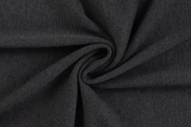 Boordstoffen - Bündchenstoff - 2x1 Rippe - dunkelgrau melange - 0368-968
