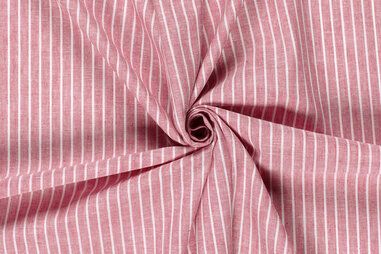 Stoffe - Leinen - Leinenmischung chambré - Streifen - rot - 23033-016