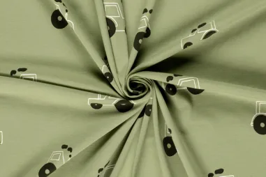 Olijfgroene stoffen - Tricot stof - trekkers - olijfgroen - 23639-026