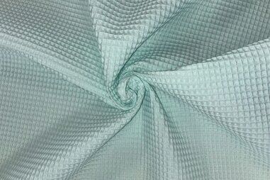 Mintblauwe stoffen - Wafelkatoen stof - Wafeldoek - mint - 0267-320