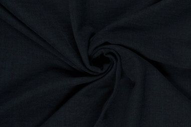 Donkerblauw - Polyester stof - linnenlook - donkerblauw - 23229-008