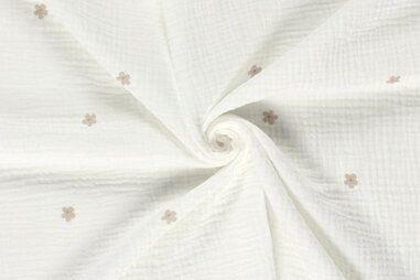 Bloemetjes stoffen - Musselin - Blumen - off-white - 23408-051