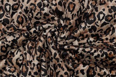 Gestepptes Futter - Gesteppter Stoff - stepped velvet - digitaler Tierdruck - braun - 3745-001