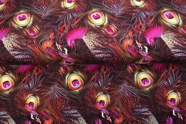 Multi - Jersey - digitaler Pfau - lila multi - 25926-14