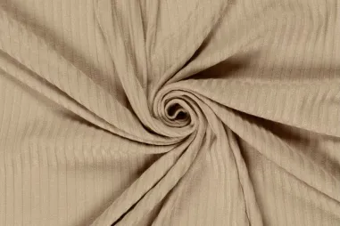 80% viscose, 18% polyamide, 2% elastan - Jersey - Rippstrick - beige - 3362-052