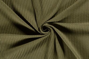 Kaki groene stoffen - Jersey - Rippstrick - khaki - 3362-027