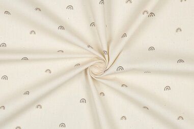 135gr/M² - Katoen - poplin - regenboog - naturel - 5212-002