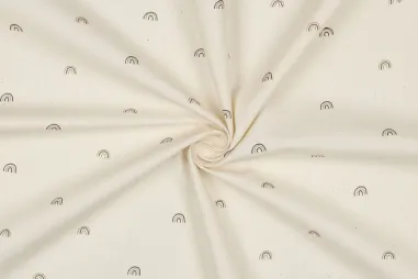 Stoffe - Baumwolle - Popeline - Regenbogen - natur - 5212-002