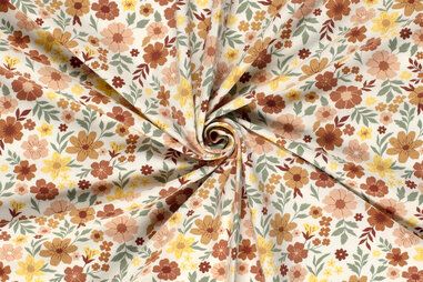 Bloemetjes stoffen - Jersey - Blumen - cremefarben - 23601-051