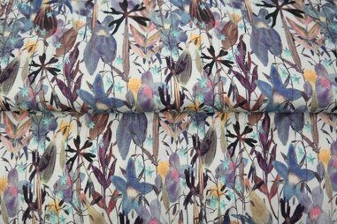 Multi - Tricot stof - digitaal abstract bloemen - multi - 25989-14VI