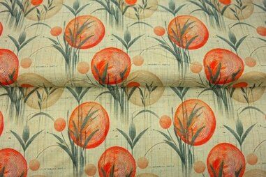 Jersey - Tricot stof - digitaal natuur abstract - geelgroen rood - 25982-13VI