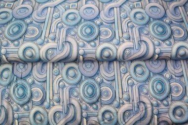 Blaue Stoffe - Tricot stof - digitaal abstract - lichtblauw - 25895-09VI