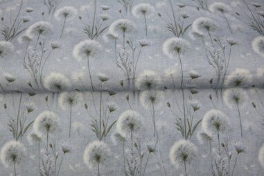 Graue Stoffe - Tricot stof - digitaal bloemen - grijs - 25988-09VI