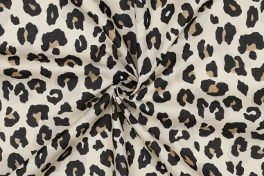 Sandbeige - Baumwolle - Voile - Tiermotiv - Sand - 5285-002