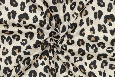 Zandbeige stoffen - Katoen stof - voile - dierenprint - zand - 5285-002