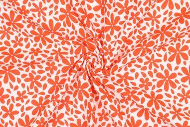 Lichtroze stoffen - Hydrofiel stof - bloemen - lichtroze - 5529-010