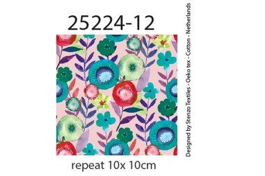 Jersey - Jersey - digitale Blumen - hellrosa - 25224-12
