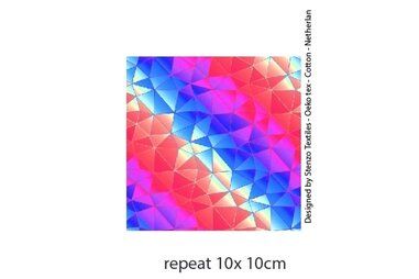Nieuwe stoffen - Tricot stof - digitaal mozaiek gestreept - multi - 25291-11