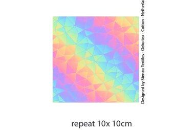 210gr/M² - Tricot stof - digitaal mozaiek gestreept - multi - 25291-12