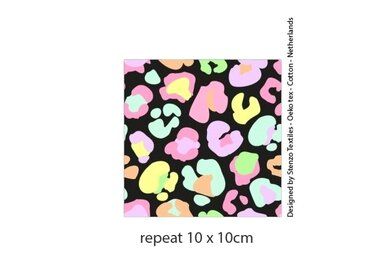 Panterprint stoffen - Jersey - digitaler Pantherdruck - schwarz multi - 25944-20