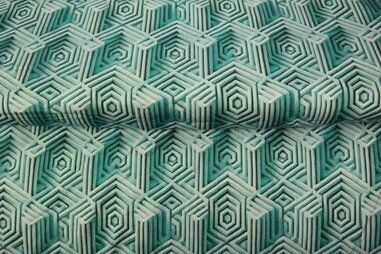 Nieuwe stoffen - Tricot stof - digitaal abstract - lichtgroen - 25980-09VI