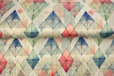 Tricot stoffen - Tricot stof - digitaal abstract - multi - 25984-12VI