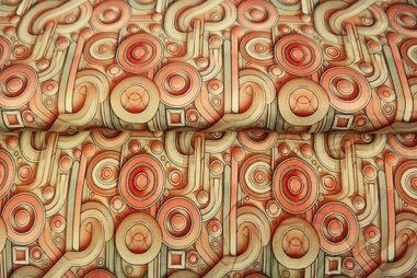 Tricot stoffen - Tricot stof - digitaal abstract - oranje - 25985-12VI