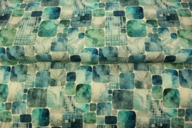 Stenzo Tricot stoffen - Tricot stof - digitaal abstract - groen multi - 25990-09VI