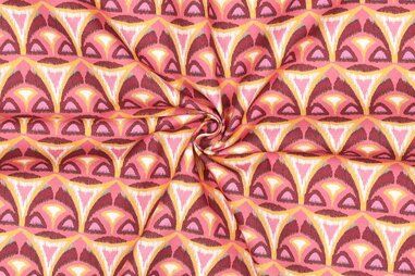 Decoratie en aankleding stoffen - Canvas stof - digitaal abstract - bordeaux - 5548-012