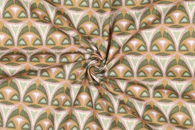 Decoratie en aankleding stoffen - Canvas stof - digitaal abstract - groen - 5548-014