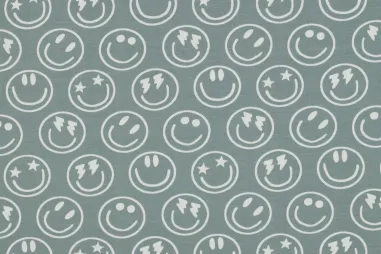 Oud groene stoffen - Tricot stof - smiley's - oudgroen - 5576-104