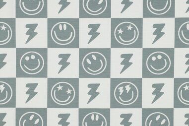 Kinderdruck - Jersey - Smiley's - altgrün - 5576-204