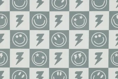 Oud groene stoffen - Tricot stof - smiley's - oudgroen - 5576-204