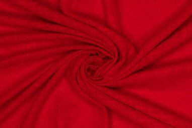 Rot - Katoen stof - linnenlook - rood - 791019-601