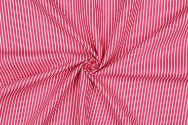 Badstof - dubbel gelust - fuchsia - 2900-017 - Katoen stof - poplin - strepen - roze - 8234-006
