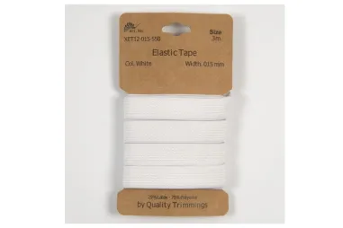 1,5 cm Gummi - Elastiek 15 mm - wit - XET12-550-015