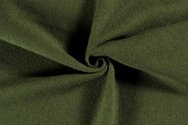 Oeko-Tex klasse 2 - Wollen stof - gekookte wol - olijf - 4578-126
